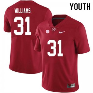 NCAA Youth Alabama Crimson Tide #31 Shatarius Williams Stitched College 2020 Nike Authentic Crimson Football Jersey JC17A03MV